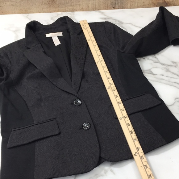 Chicos Jacket Women’s medium Black Cotton Blazer Chico’s 1 Two Button Front work - Picture 9 of 11